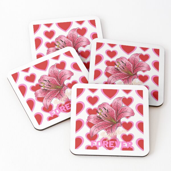 Item preview, Together Forever Pink Lily Flower Romantic Hearts Design designed and sold by Jani045.