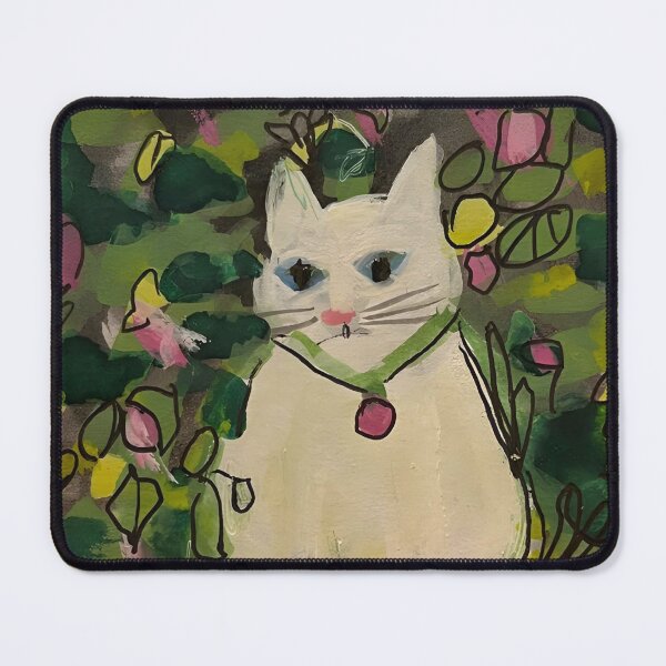 Item preview, Elegant White Kitty in Green Garden designed and sold by startruth.