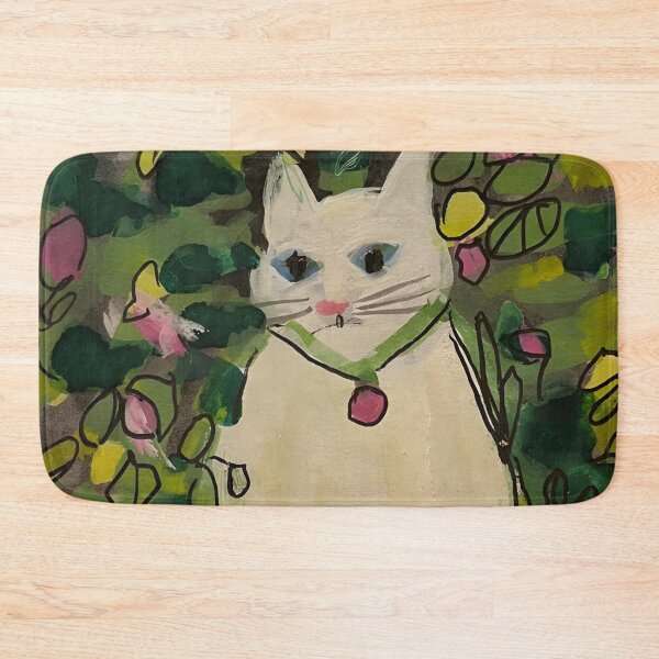 Item preview, Elegant White Kitty in Green Garden designed and sold by startruth.