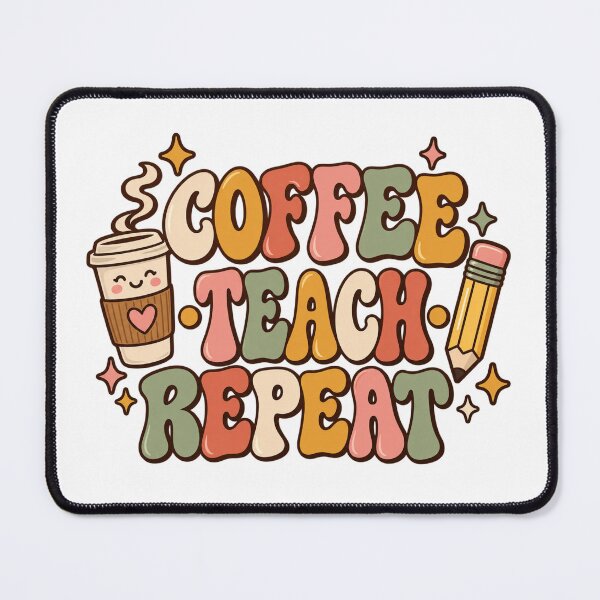 Item preview, Coffee Teach Repeat Shirt – Funny Teacher T-Shirt, Groovy Back to School Teacher Tee designed and sold by 1DreamerShop.