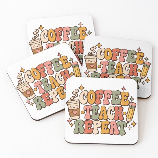 Item preview, Coffee Teach Repeat Shirt – Funny Teacher T-Shirt, Groovy Back to School Teacher Tee designed and sold by 1DreamerShop.