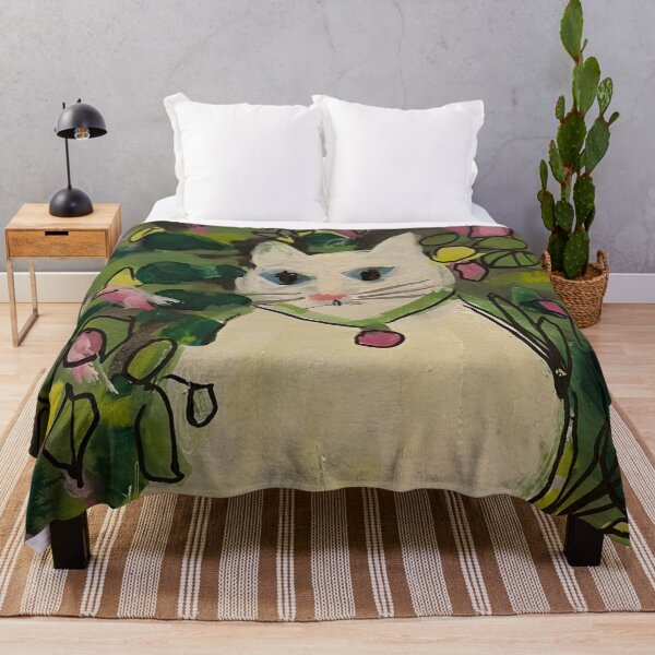 Item preview, Elegant White Kitty in Green Garden designed and sold by startruth.
