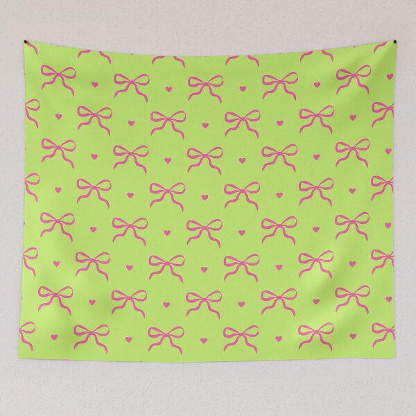 Item preview, Pink Bow Lime Green Pattern designed and sold by jianina-alondra.