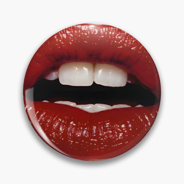 Item preview, Vintage 80s Glamour Glossy Red Lips designed and sold by HALONproducts.