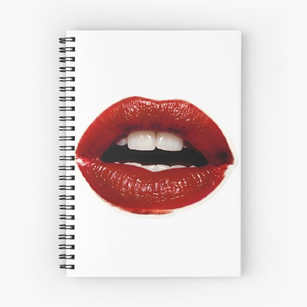 Item preview, Vintage 80s Glamour Glossy Red Lips designed and sold by HALONproducts.