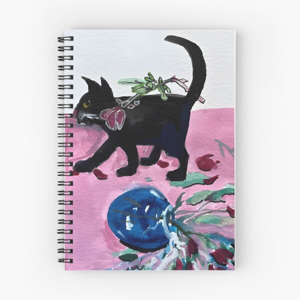 Item preview, Playful Black Kitty & Fallen Blue Pot designed and sold by startruth.