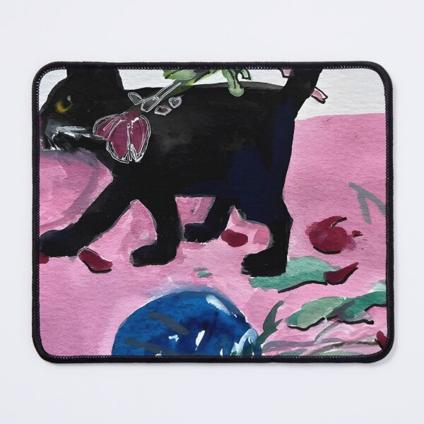 Item preview, Playful Black Kitty & Fallen Blue Pot designed and sold by startruth.