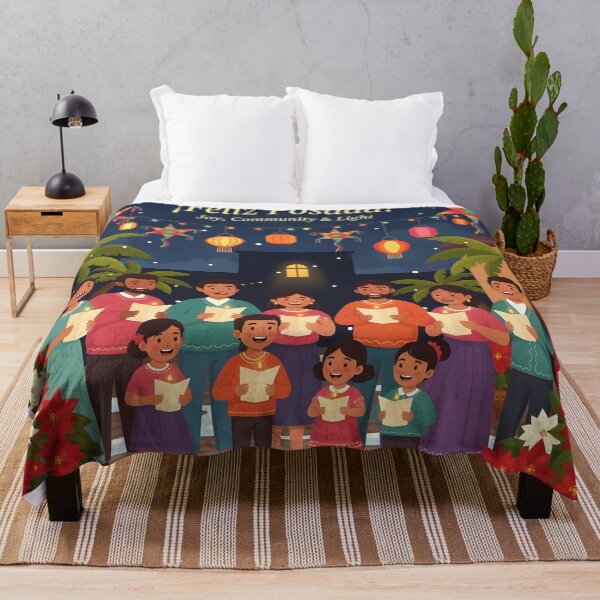 Item preview, Joyful Mexican Posada Caroling Night Piñata Poinsettia Design designed and sold by VibranPalette.