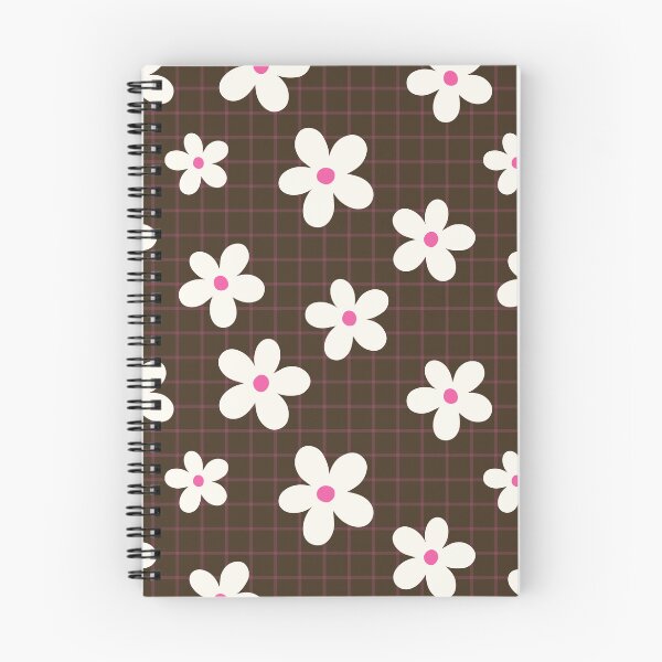 Item preview, Retro Daisy Floral Brown Grid Pattern designed and sold by jianina-alondra.