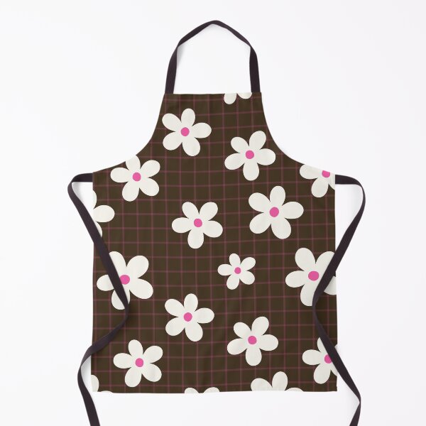 Item preview, Retro Daisy Floral Brown Grid Pattern designed and sold by jianina-alondra.