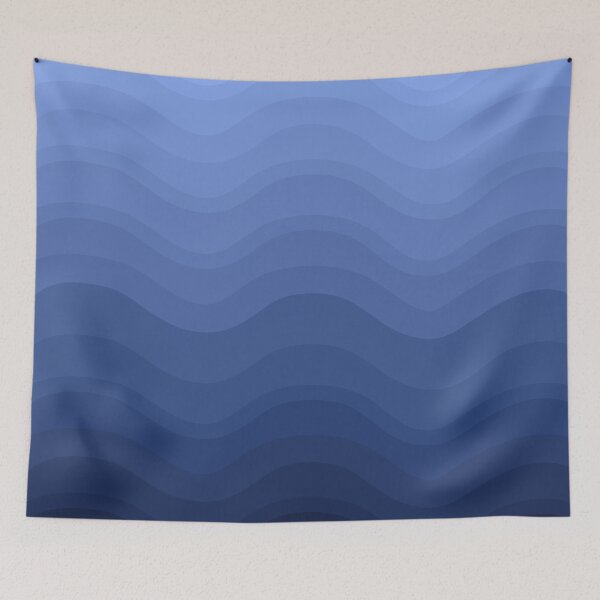 Item preview, Blue Waves Gradient Pattern - Abstract Ombre Sea Wave Aesthetic designed and sold by ZorianArt.