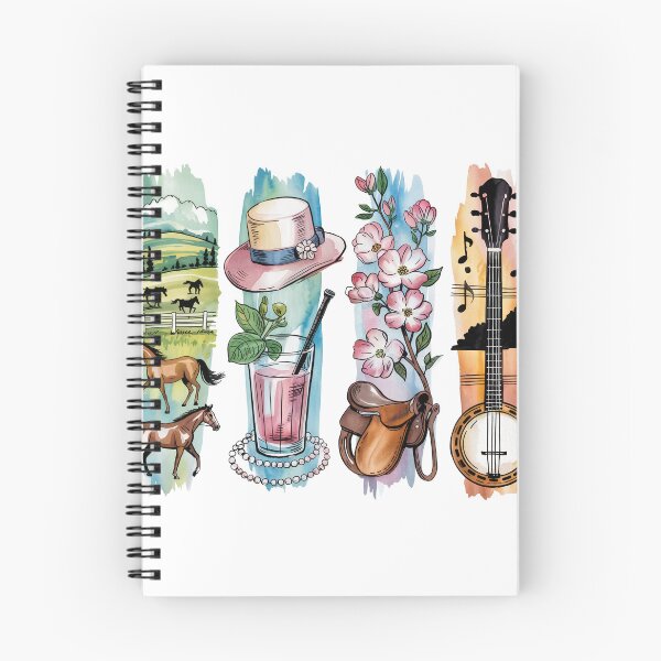 Item preview, Kentucky Bluegrass Watercolor – Horses, Julep & Banjo designed and sold by Marie Gems.