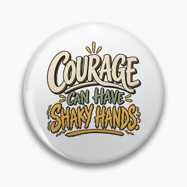 Item preview, Courage Can Have Shaky Hands – Motivational Courage Quote designed and sold by FaithArt777.