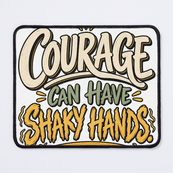 Item preview, Courage Can Have Shaky Hands – Motivational Courage Quote designed and sold by FaithArt777.