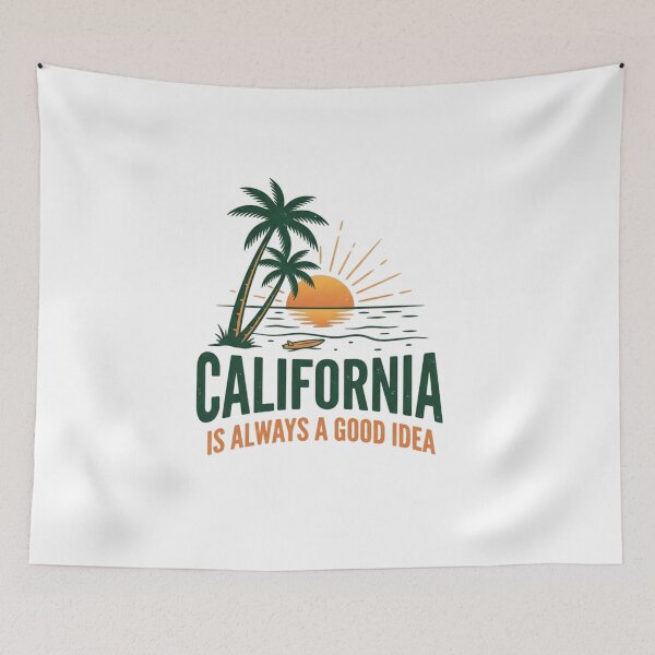 Item preview, California Is Always A Good Idea Vintage Palm Tree Sunset Retro Art designed and sold by mood-draftsman.