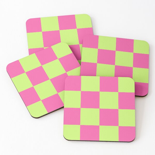 Item preview, Pink Lime Green Checkerboard Pattern designed and sold by jianina-alondra.