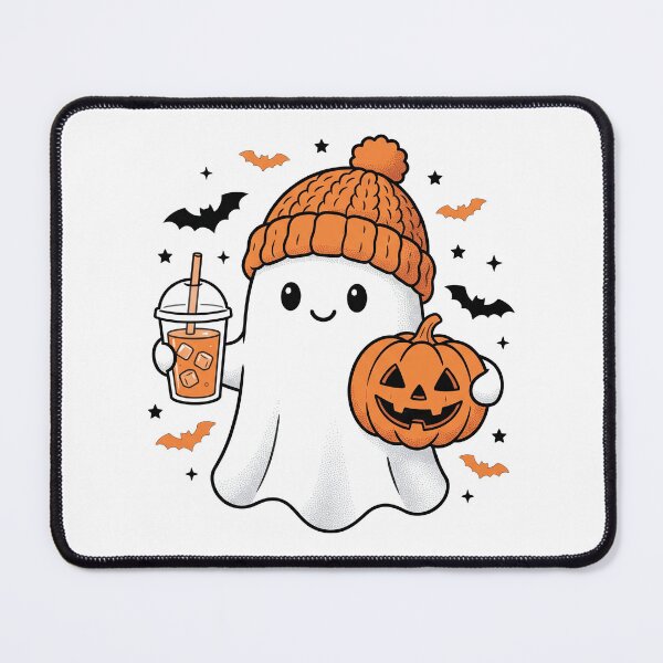 Item preview, Spooky & Iced Cute Ghost Drinking Pumpkin Spice designed and sold by MizoX7.