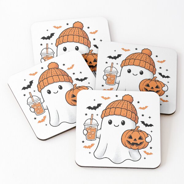 Item preview, Spooky & Iced  Cute Ghost Drinking Pumpkin Spice designed and sold by MizoX7.