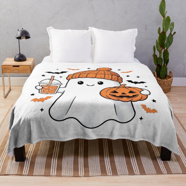 Item preview, Spooky & Iced Cute Ghost Drinking Pumpkin Spice designed and sold by MizoX7.
