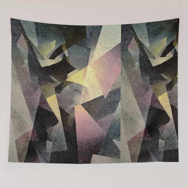 Item preview, Gritty Geometric Abstraction With Pink And Gold designed and sold by Aliforall.