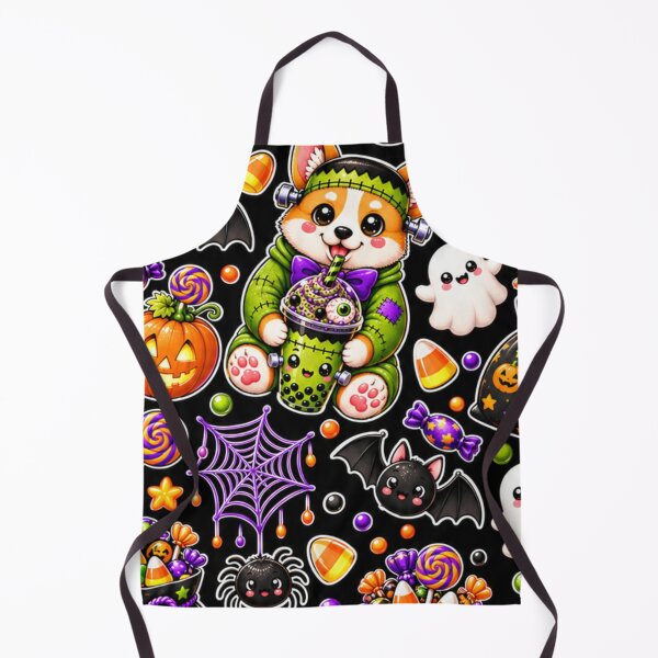 Item preview, Kawaii Halloween Corgi Pattern – Cute Frankenstein Dog, Ghosts, Pumpkins, Candy, Bats & Spider Webs designed and sold by ALH Apparel.