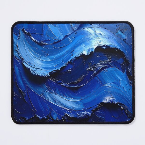 Item preview, Abstract Textured Blue Oil Paint Wave designed and sold by BetweenForms.