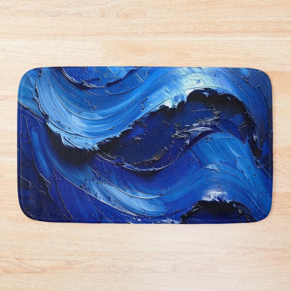 Item preview, Abstract Textured Blue Oil Paint Wave designed and sold by BetweenForms.