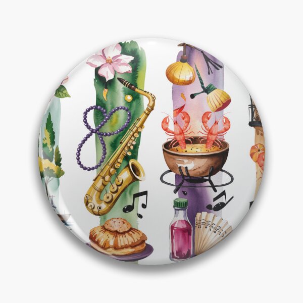 Item preview, Louisiana Bayou Watercolor – Magnolia, Jazz & Crawfish designed and sold by Marie Gems.