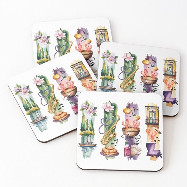 Item preview, Louisiana Bayou Watercolor – Magnolia, Jazz & Crawfish designed and sold by Marie Gems.