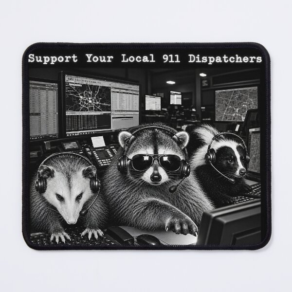 Item preview, Support Your Local 911 Dispatchers Raccoon Possum Skunk Wildlife Design designed and sold by VGAfanatic.