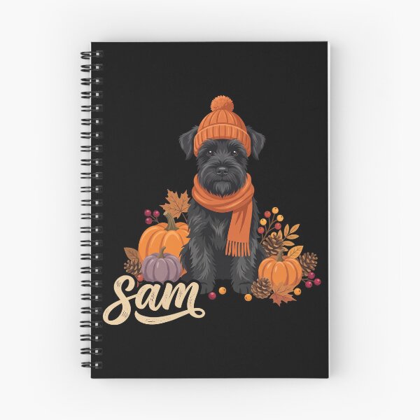 Item preview, Cozy Autumn Black Schnauzer Dog  Fall Pumpkins & Leaves designed and sold by MizoX7.