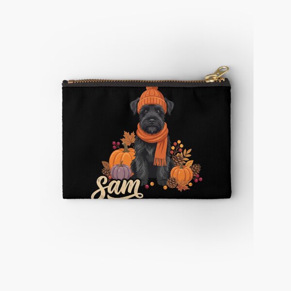 Item preview, Cozy Autumn Black Schnauzer Dog  Fall Pumpkins & Leaves designed and sold by MizoX7.