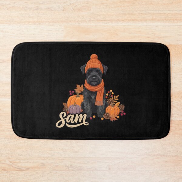 Item preview, Cozy Autumn Black Schnauzer Dog  Fall Pumpkins & Leaves designed and sold by MizoX7.