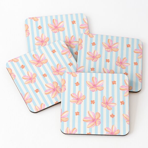 Item preview, Tropical Watercolor Floral Stripe Pattern designed and sold by jianina-alondra.