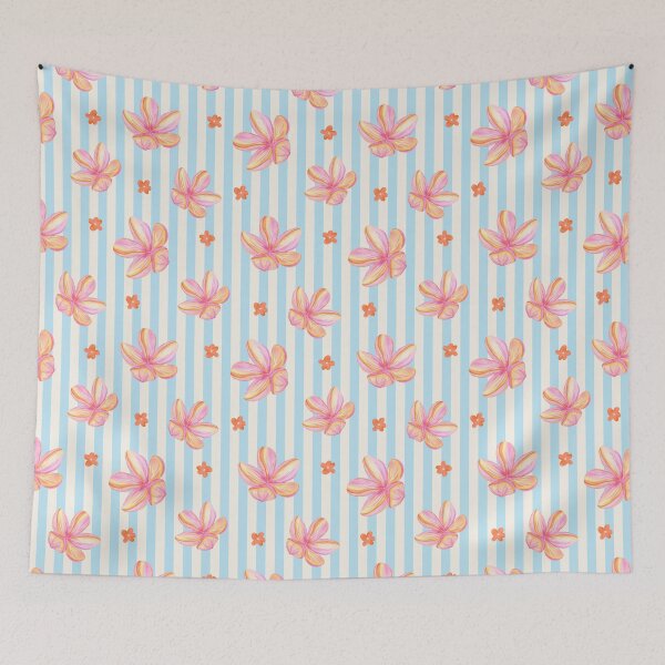Item preview, Tropical Watercolor Floral Stripe Pattern designed and sold by jianina-alondra.