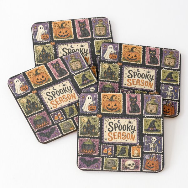 Item preview, Spooky Season Stamps | Vintage Halloween Design designed and sold by coastalquillco.