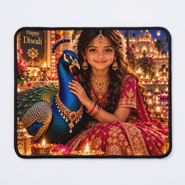 Item preview, Indian girl with peacock designed and sold by AnjaSarahArt.