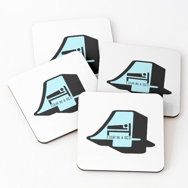 Item preview, Four In A Bed ICON (Black on White) designed and sold by PawsitiveMum3.
