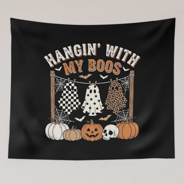 Item preview, Hangin' With My Boos - Retro Patterned Halloween Ghosts designed and sold by MizoX7.