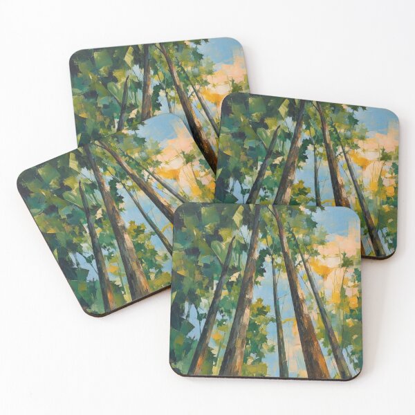 Item preview, Forest Tree Canopy Painting Sunlight Woods Art designed and sold by ShieldRockPrints.