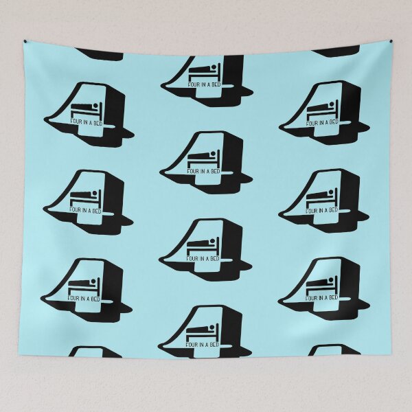 Item preview, Four In A Bed ICON (Black on Lt. Blue) designed and sold by PawsitiveMum3.