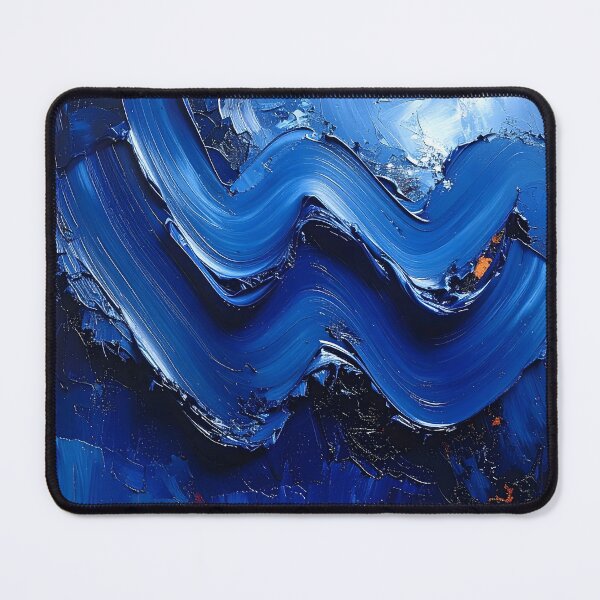 Item preview, Abstract Textured Blue Oil Paint Wave designed and sold by BetweenForms.