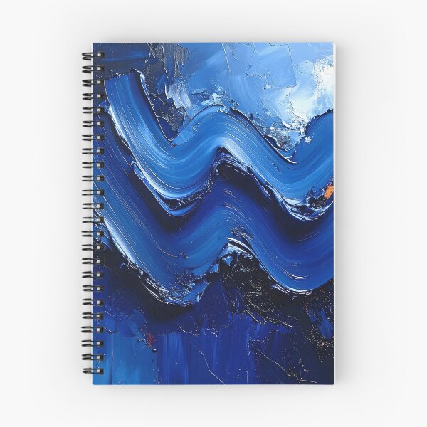 Item preview, Abstract Textured Blue Oil Paint Wave designed and sold by BetweenForms.