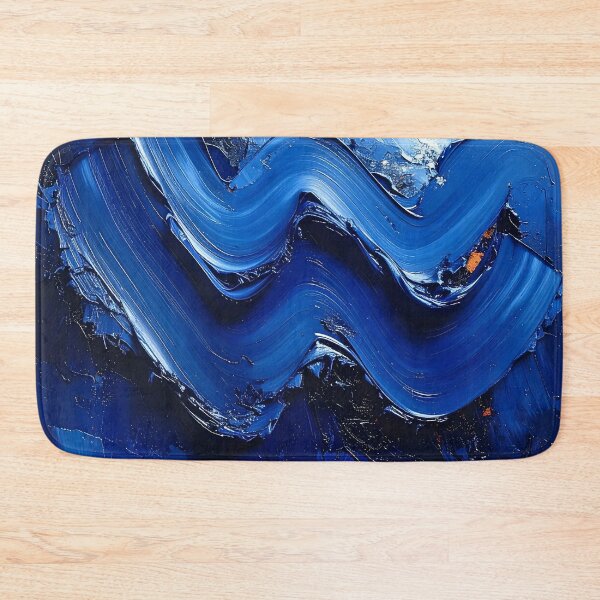 Item preview, Abstract Textured Blue Oil Paint Wave designed and sold by BetweenForms.