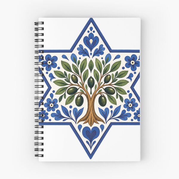 Item preview, Star of David Olive Tree Jewish Folk Art designed and sold by Gold Turtle  Lina.