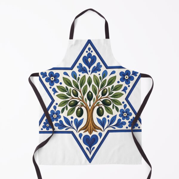 Item preview, Star of David Olive Tree Jewish Folk Art designed and sold by Gold Turtle  Lina.