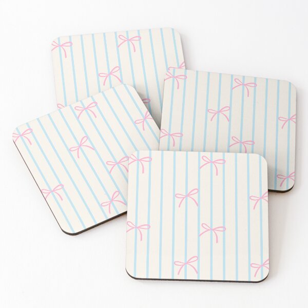 Item preview, Pink Bow Blue Stripe Gift Pattern designed and sold by jianina-alondra.