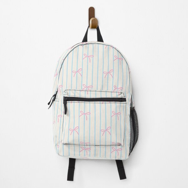 Item preview, Pink Bow Blue Stripe Gift Pattern designed and sold by jianina-alondra.