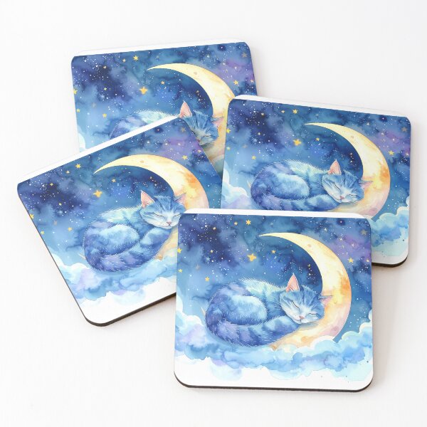 Item preview, Sleeping Cat on Crescent Moon designed and sold by BetweenForms.