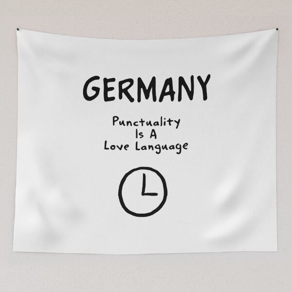 Item preview, Germany Clock Print – Punctuality Is A Love Language, Funny Design designed and sold by MarkedArtPrints.